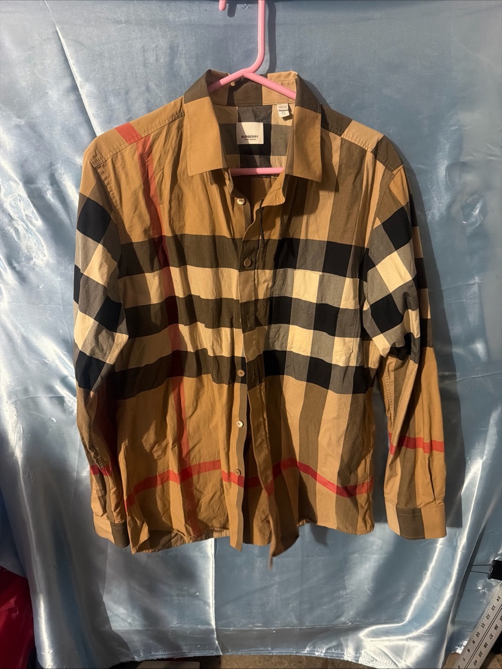 Mens  Burberry Check Stretch Cotton Shirt Size XL Large - Picture 2 of 9